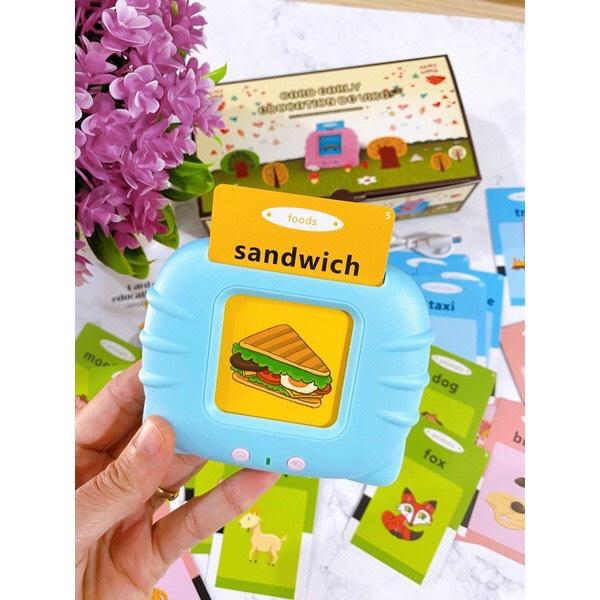 Máy đọc thẻ từ vựng Tiếng Anh flashcard 112 thẻ 224 từ vựng tiếng anh tặng kèm dây sạc pin