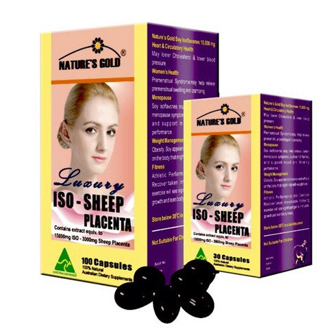 vien uong can bang noi tiet to nu natures gold iso sheep placenta 100 vien