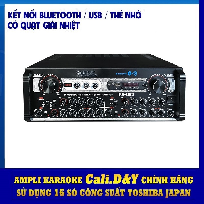 Amply Bluetooth USB 16 sò đại Toshiba - biến áp đồng Cali.D&amp;Y PA-083 - Hàng chính hãng