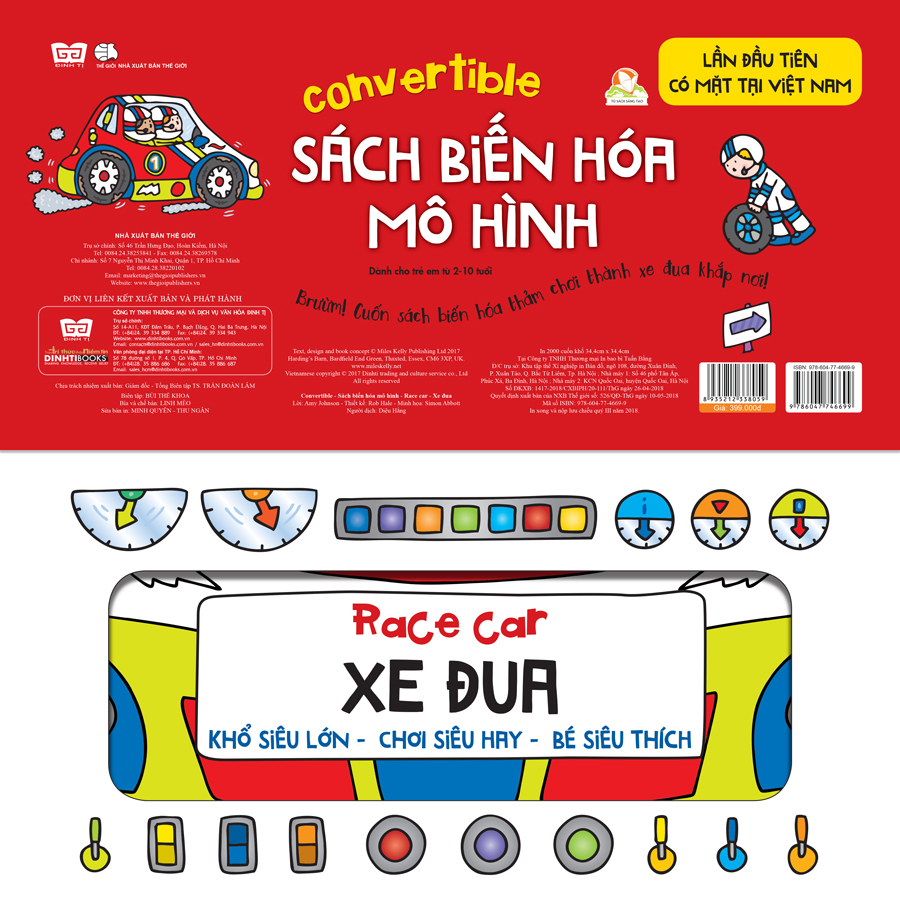 Sách Tương Tác - Convertible - Sách biến hóa mô hình -Race car - Xe đua