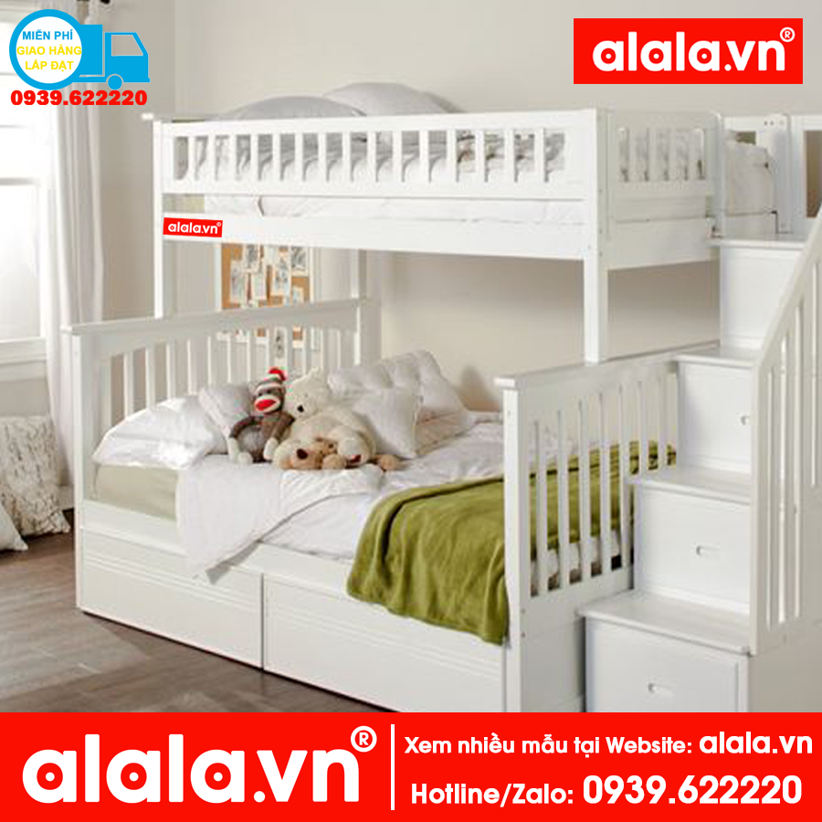 Giường tầng ALALA105 (1m2, 1m4) gỗ thông nhập khẩu - www.ALALA.vn® - Za.lo: 0939.622220