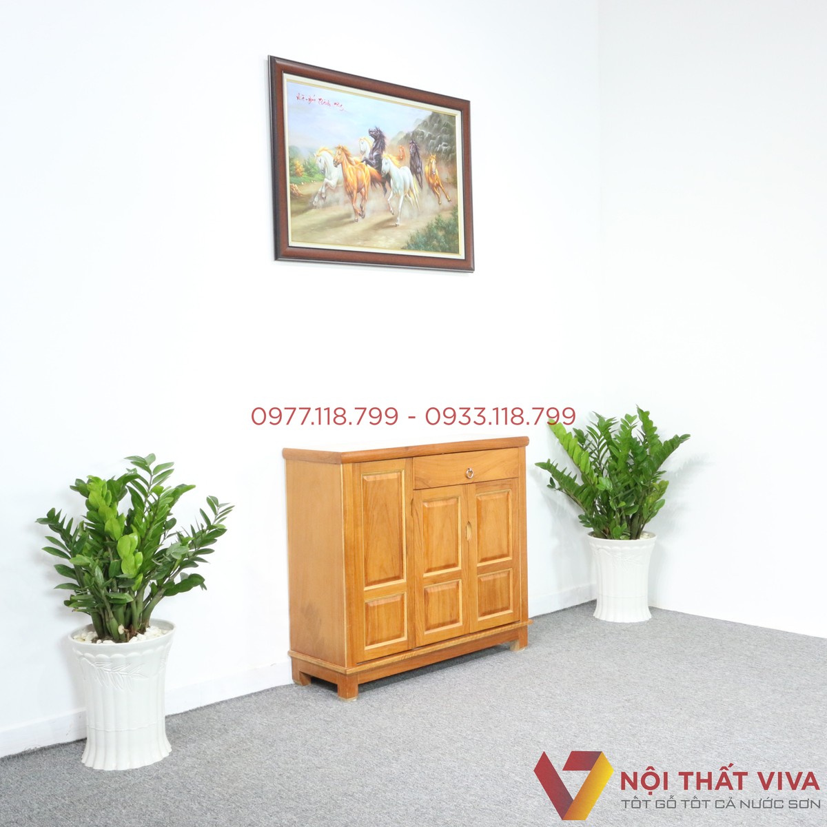 Tủ Giày Dép Gỗ Gõ Đỏ 3 Cánh Đẹp Giá Rẻ
