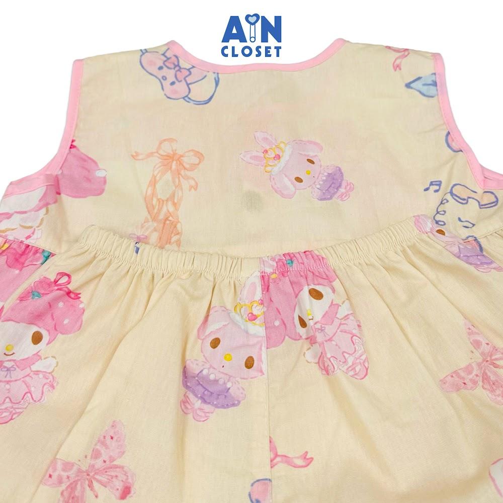 Bộ quần áo Ngắn bé gái hoạ tiết Thỏ Vàng Melody Cotton - AICDBGBGKA3E - AIN Closet