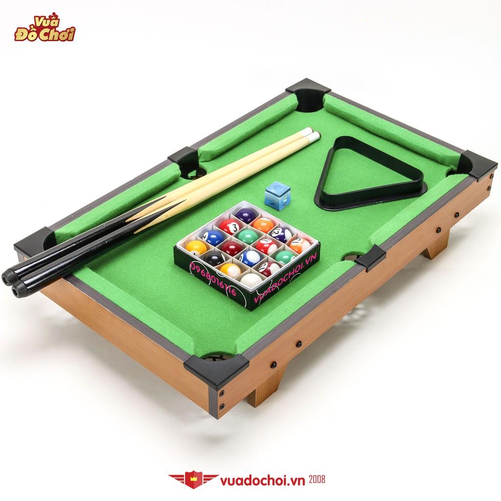 Bộ đồ chơi bàn Bi-A bằng gỗ size 51 cm Gậy, bóng, băng, nỉ, nơ tiêu chuẩn siêu bền siêu đẹp