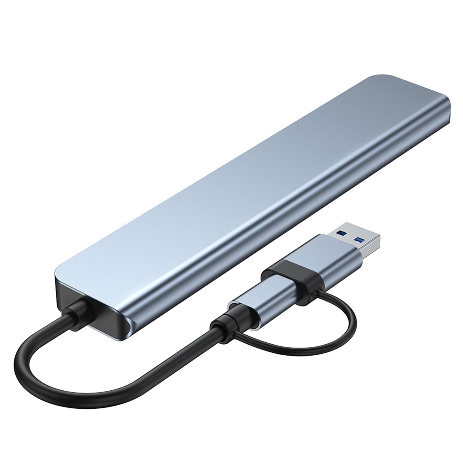7 in 1 USB C Hub with 4 USB 2.0 Ports Aluminum Alloy for Mouse PC Keyboard