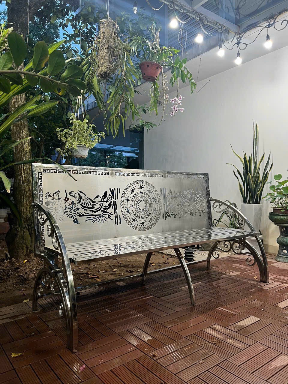Ghế sân vườn Tundo Inox 304 cao cấp, thông minh tiện lợi