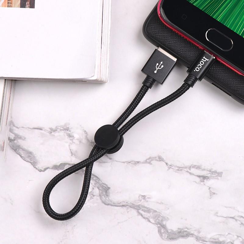 Cáp sạc nhanh và truyền dữ liệu cổng microUSB dành cho Hoco X35 2.4A hỗ trợ QC3.0 dài 25cm - Hàng chính hãng