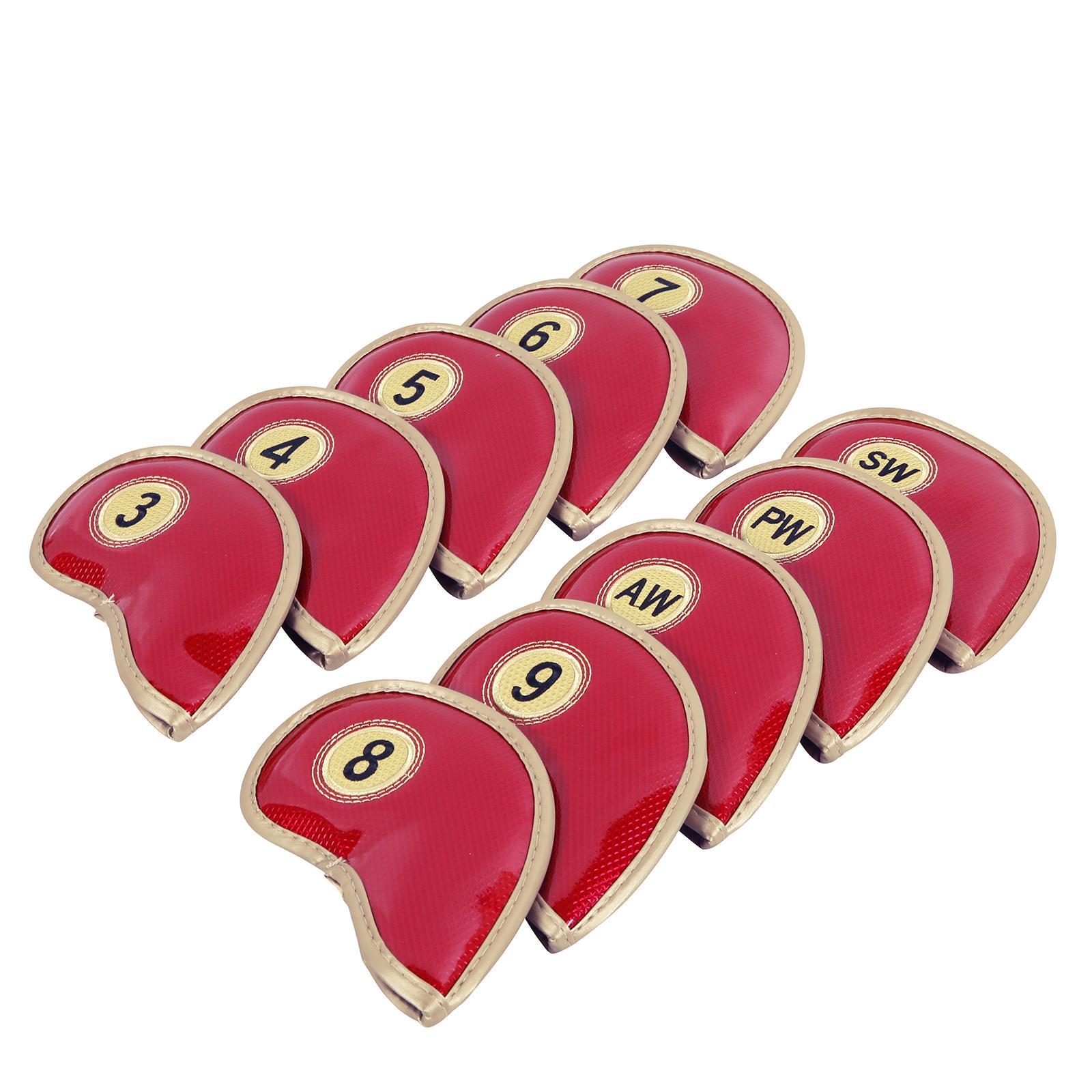 10Pcs Golf Iron Covers Set Golf Wedges Headcovers Sleeves Golf Training
