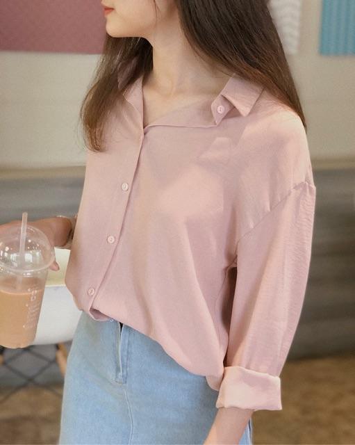 Áo sơ mi Oversize lụa tơ ấn