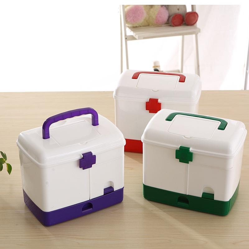 Hộp Đựng Thuốc Dụng Cụ Y Tế Đồ Dùng Gia Đình 3 Tầng Nhiều Ngăn Đựng, Giúp Sắp Xếp, Dễ Tìm Kiếm