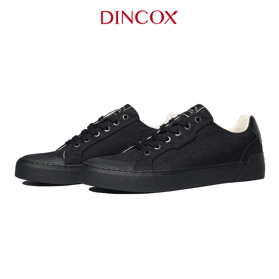 Giày Vải Sneaker Canvas Đế Bằng Nam DC30 Black Dincox Shoes