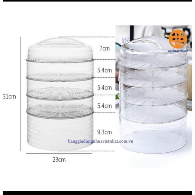 Lồng bàn 5 ngăn trong suốt Việt Nhật