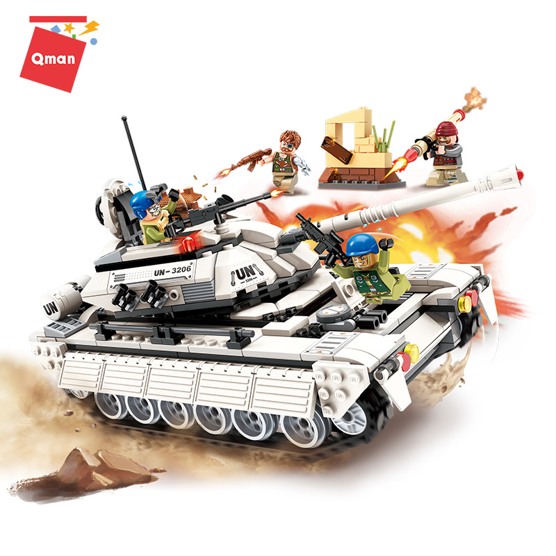 Đồ chơi lắp ghép, xếp hình xe tăng Cuộc tấn công TM3206 QMAN Tank Attack