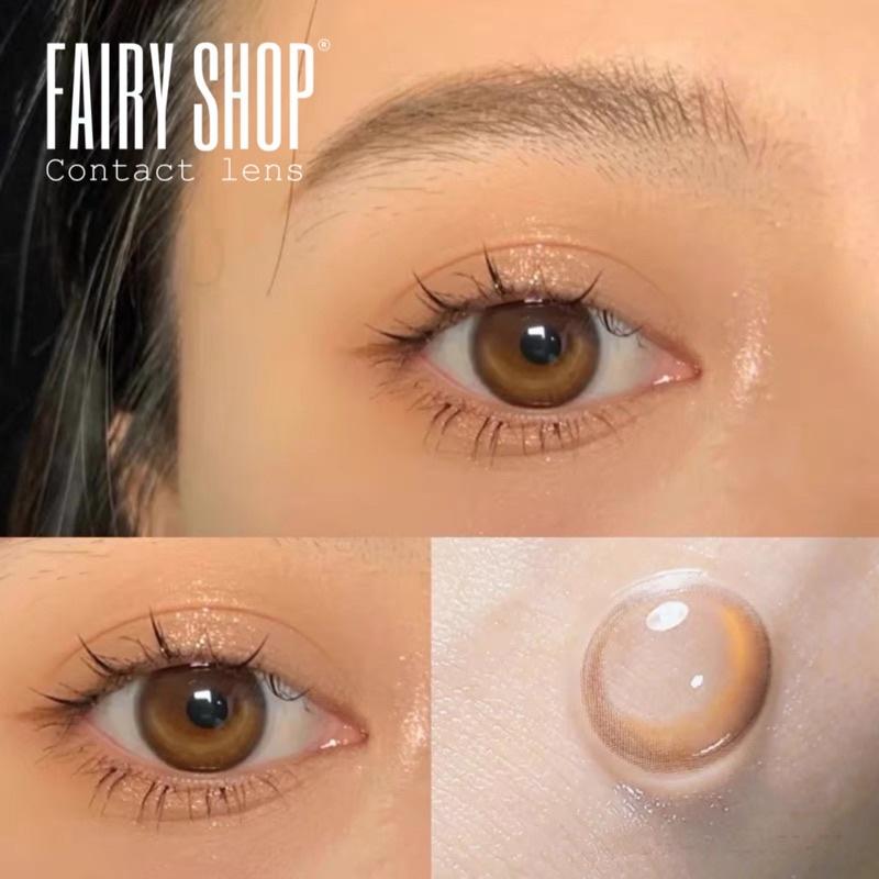 Kính Áp tròng Cherry Moon Brown 14.0mm - Lens Phủ Bóng Glowy FAIRY SHOP CONTACT LENS - Lens Trăng Khuyết