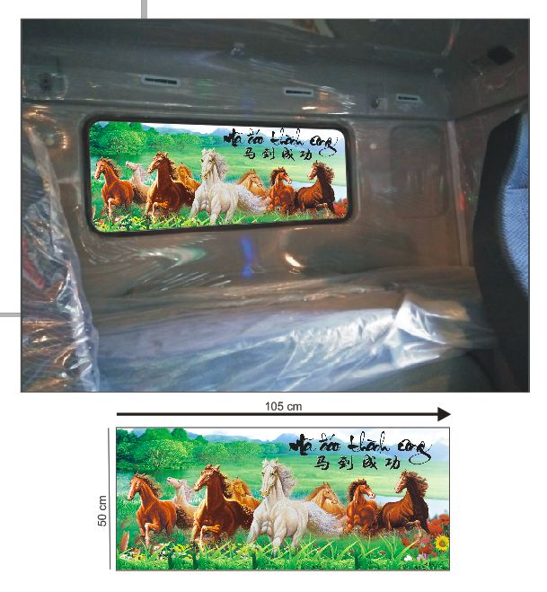 STICKER DÁN XE TẢI VẠN DẶM BÌNH AN/ THUẬN BUỒM XUÔI GIÓ, Trang trí khung tranh, phòng khách