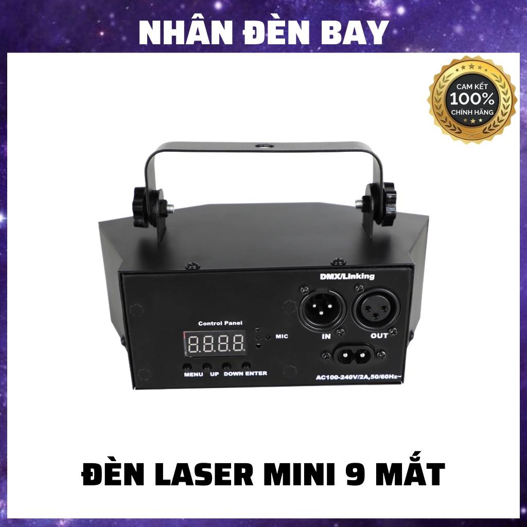 Đèn Laser Mini 9 Mắt Chiếu Hiệu Ứng Laze 3D Cảm Biến Nhạc Dùng Cho Phòng Bay, Karaoke, Bar