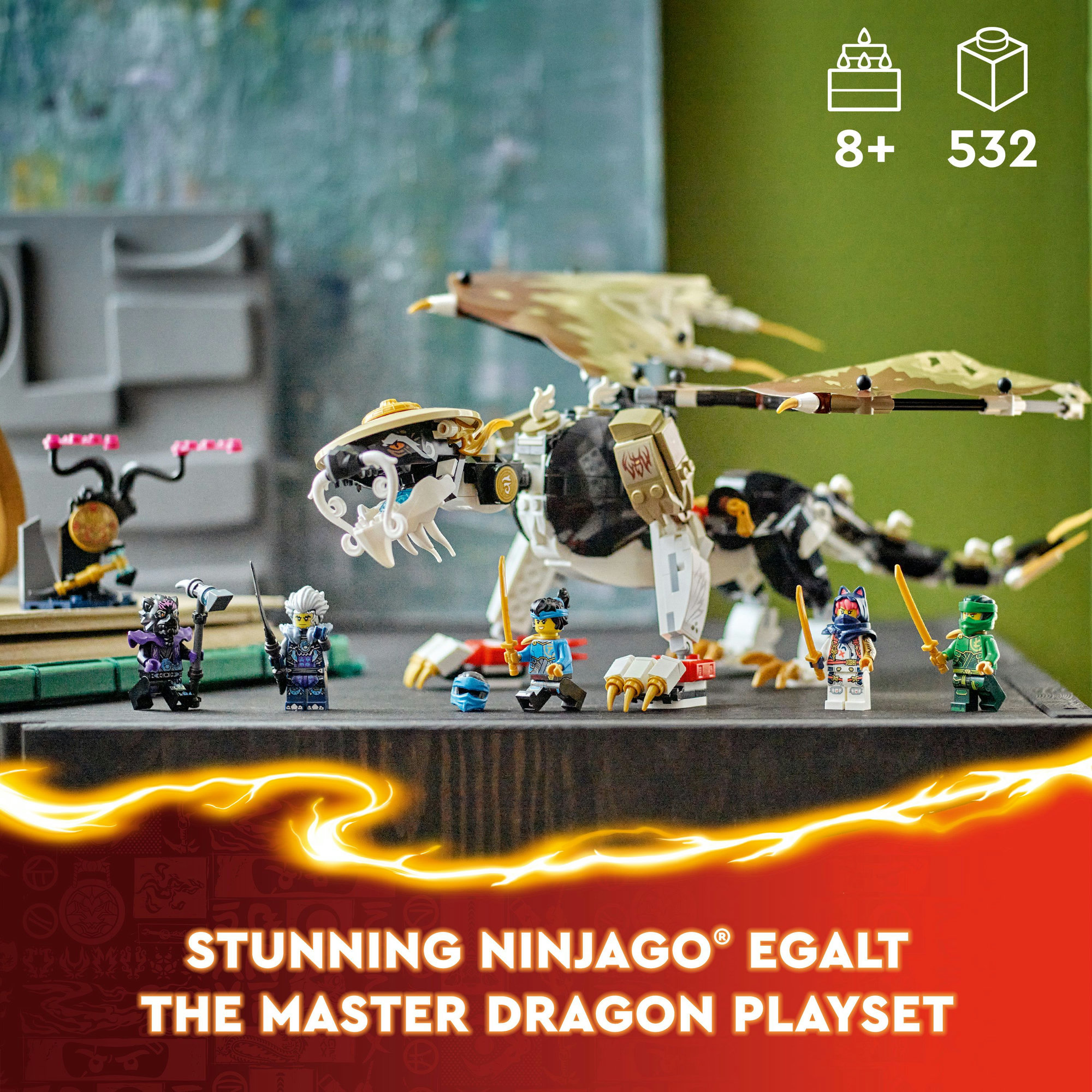 LEGO NINJAGO 71809 Đồ chơi lắp ráp Rồng thần sư phụ Wu (532 chi tiết)