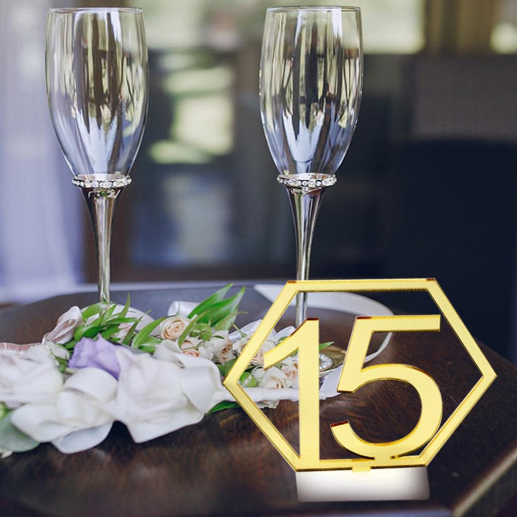 Acrylic Table Number Sign Wedding Reception Birthday Party Decoration