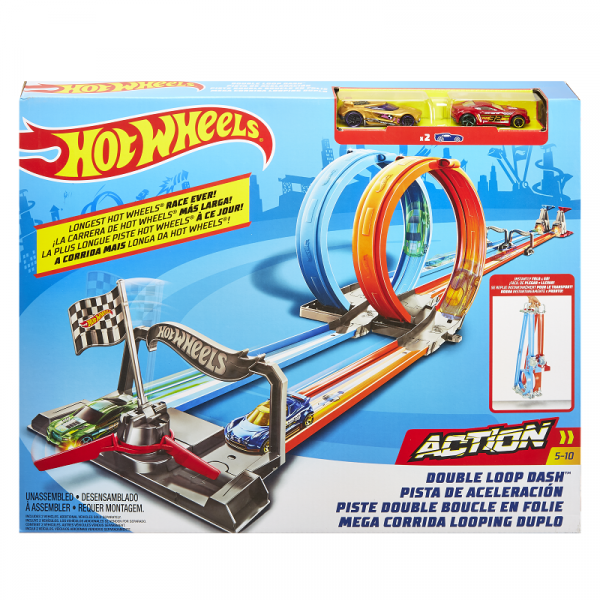 Đường đua xoắn kép siêu tốc xếp gọn Hot Wheels GFH85