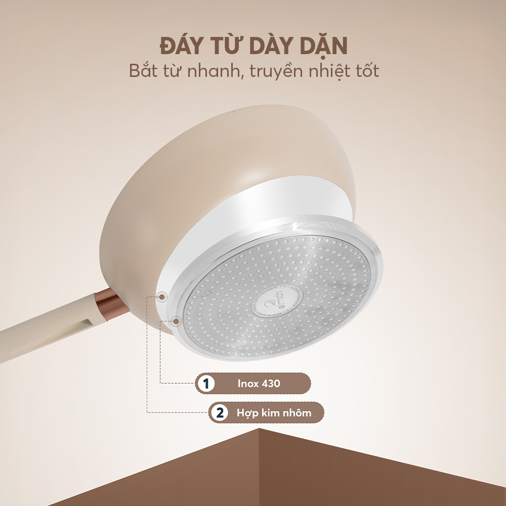 Chảo Chống Dính Ceramic Elmich Mocha EL5982MC Size 20,24,26,28cm, Hàng Chính Hãng - JoyMall