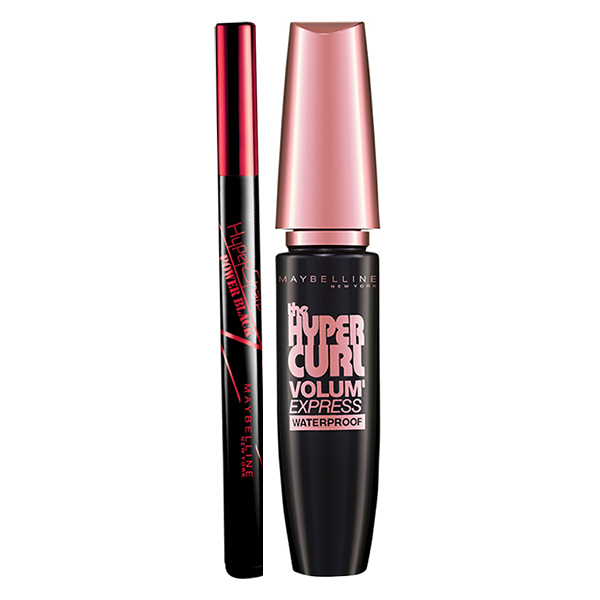 Combo Mascara Hyper Curl Và Liner Hyper Sharp Lase Maybelline Newyork (45ml)