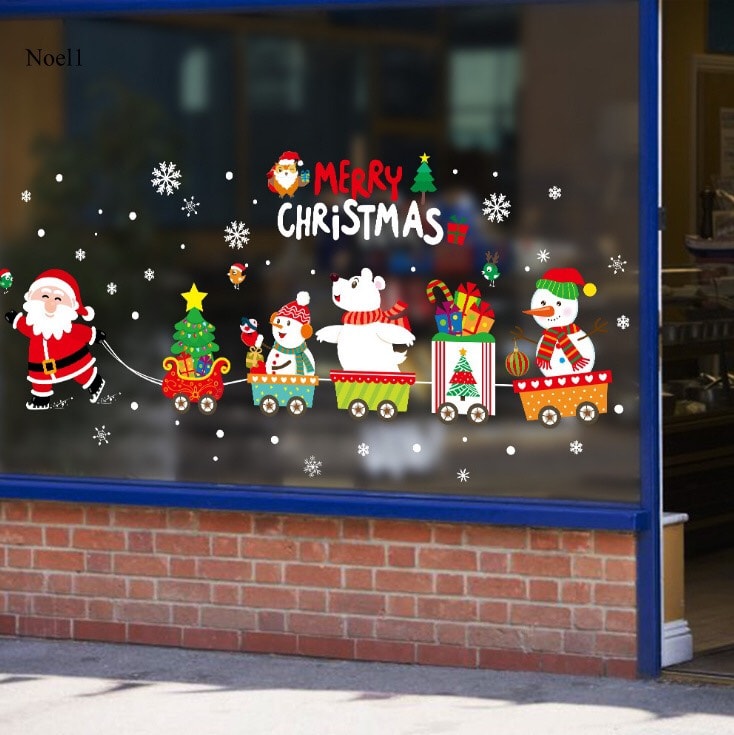 Decal dán kính trang trí Noel - Nhiều họa tiết