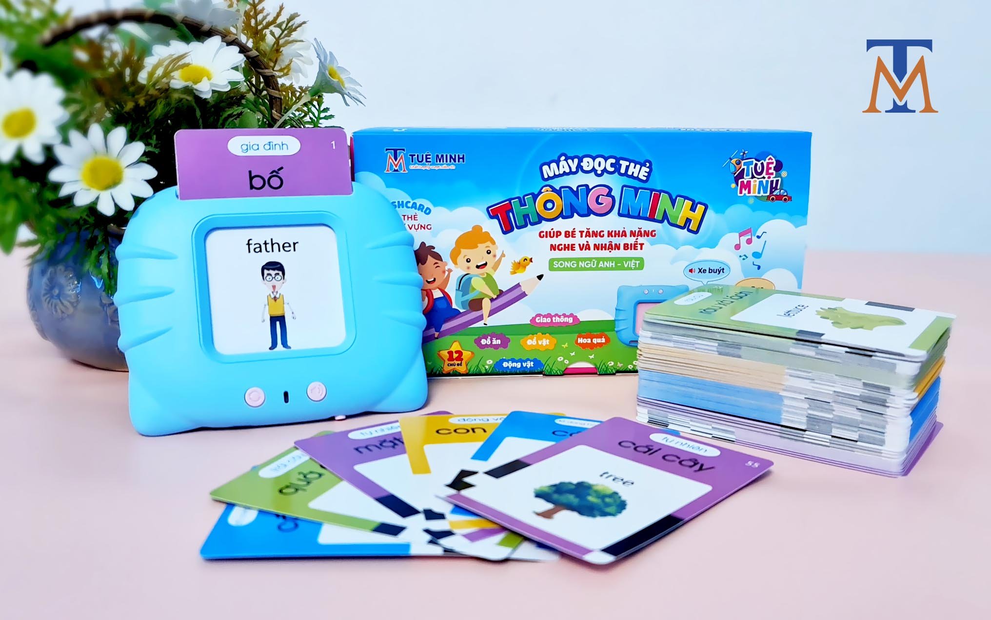 Máy Đọc Thẻ Từ Vựng tiếng Việt Flashcard Giáo Dục Sớm Cho Bé Loại Từ Vựng - 112 thẻ, 224 từ khoá và 12 chủ đề