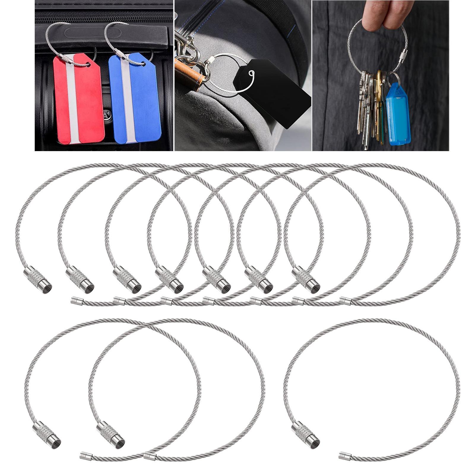 Stainless Steel Wire Keychains Luggage Tags Loops for Hanging Luggage Tag