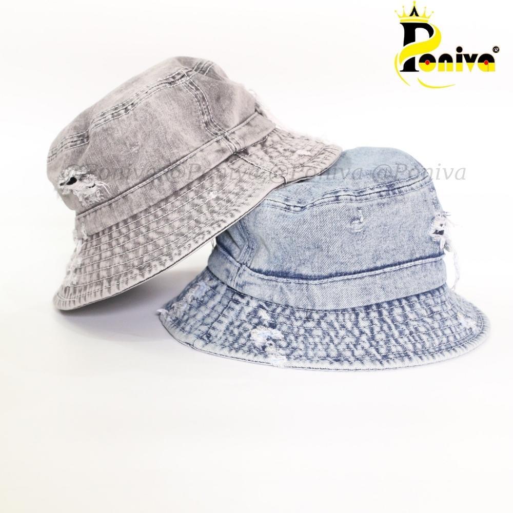 Mũ bucket ️ Nón tai bèo vành cụp chất jean cao cấp form unisex BKJ01 Ulzzang Thời trang PONIVA siêu hot