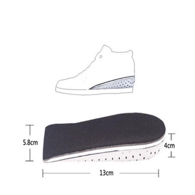 Lót giày tăng chiều cao mặt vải lưới thoáng khí, hạn chế mùi hôi EVA cao cấp