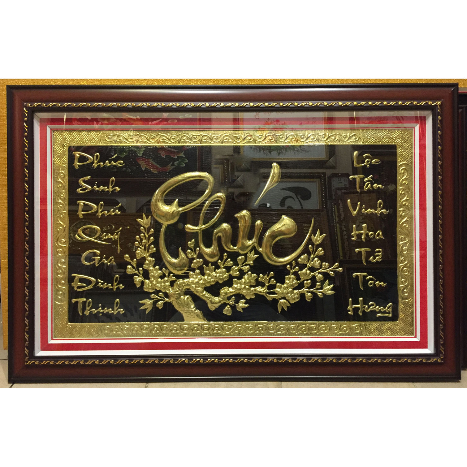 Tranh đồng , thư pháp chữ Phúc - A184