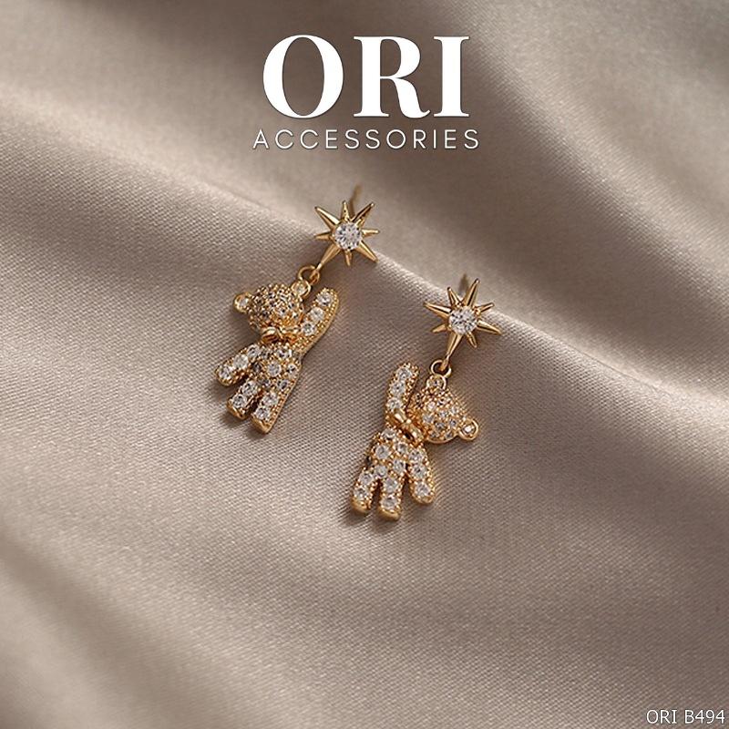Bông tai nữ hình gấu Teddy xinh xắn đáng yêu ORI ACCESSORIES B494