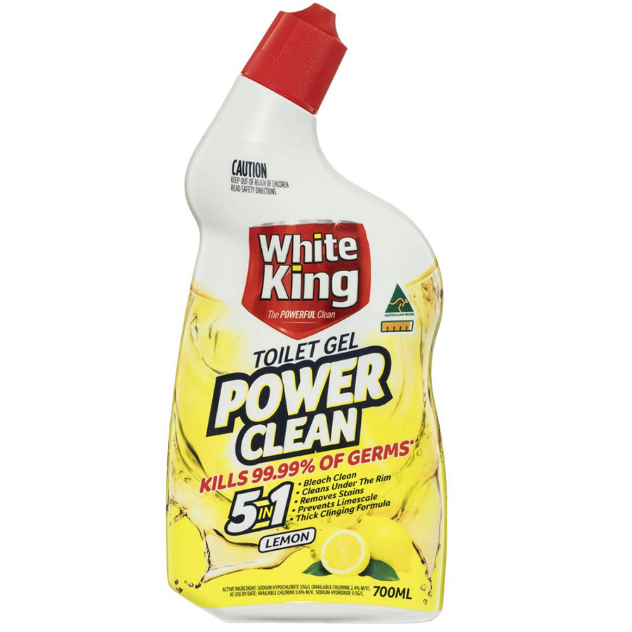 Gel vệ sinh toilet hương chanh White King 700ml, lau sạch sáng bóng, nhập khẩu Úc