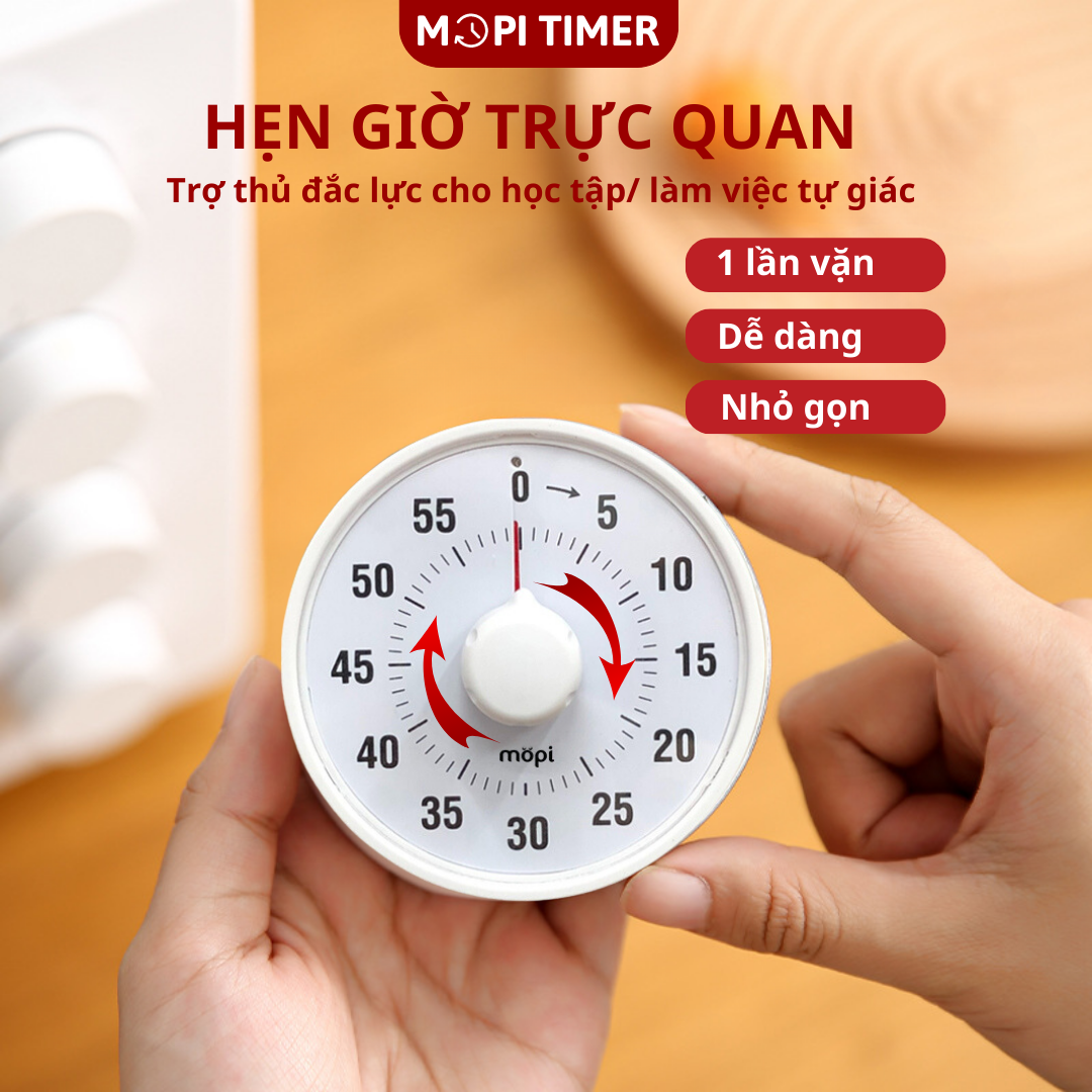 Đồng hồ Pomodoro học bài tập trung, Mopi timer MP038 quản lý thời gian trẻ em, đồng hồ hẹn giờ mini đa năng