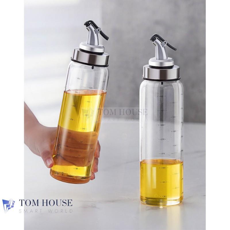 Chai Dầu, Lọ, Bình Đựng Dầu Ăn Gia Vị Thủy Tinh Cao Cấp, Miệng Vòi Nhỏ Giọt 300ML 500ML