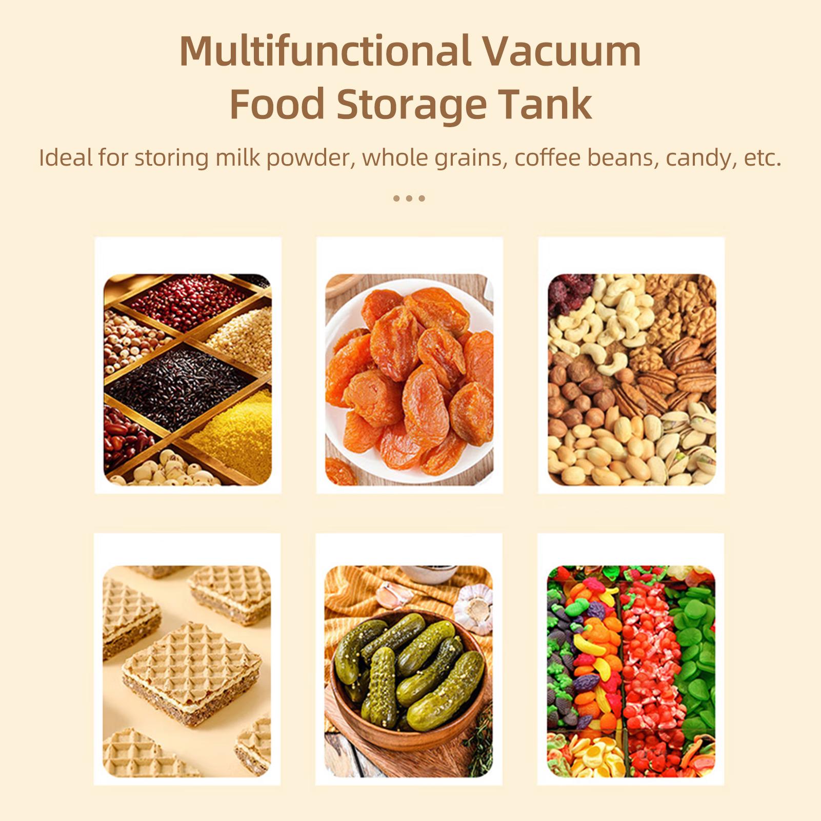 3 Set Airtight Food Vacuum Storage Containers 20Kpa Self Pumping Transparent Food Storage Jars With Lid