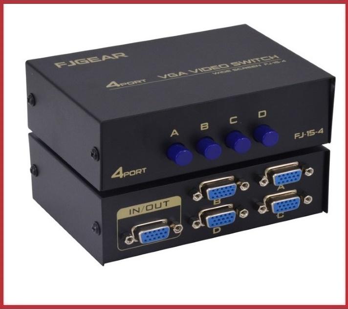Bộ gộp vga 4 vào 1 ra - 4 máy tính chia sẻ cùng 1 màn hình