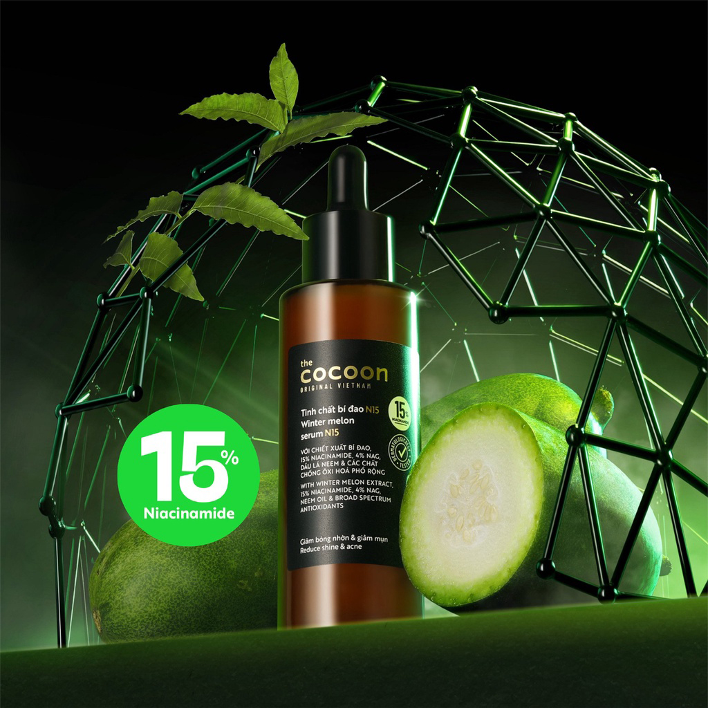 N15 - Serum tinh chất bí đao Cocoon 70ml 15% niacinamide sach mụn Thuần Chay