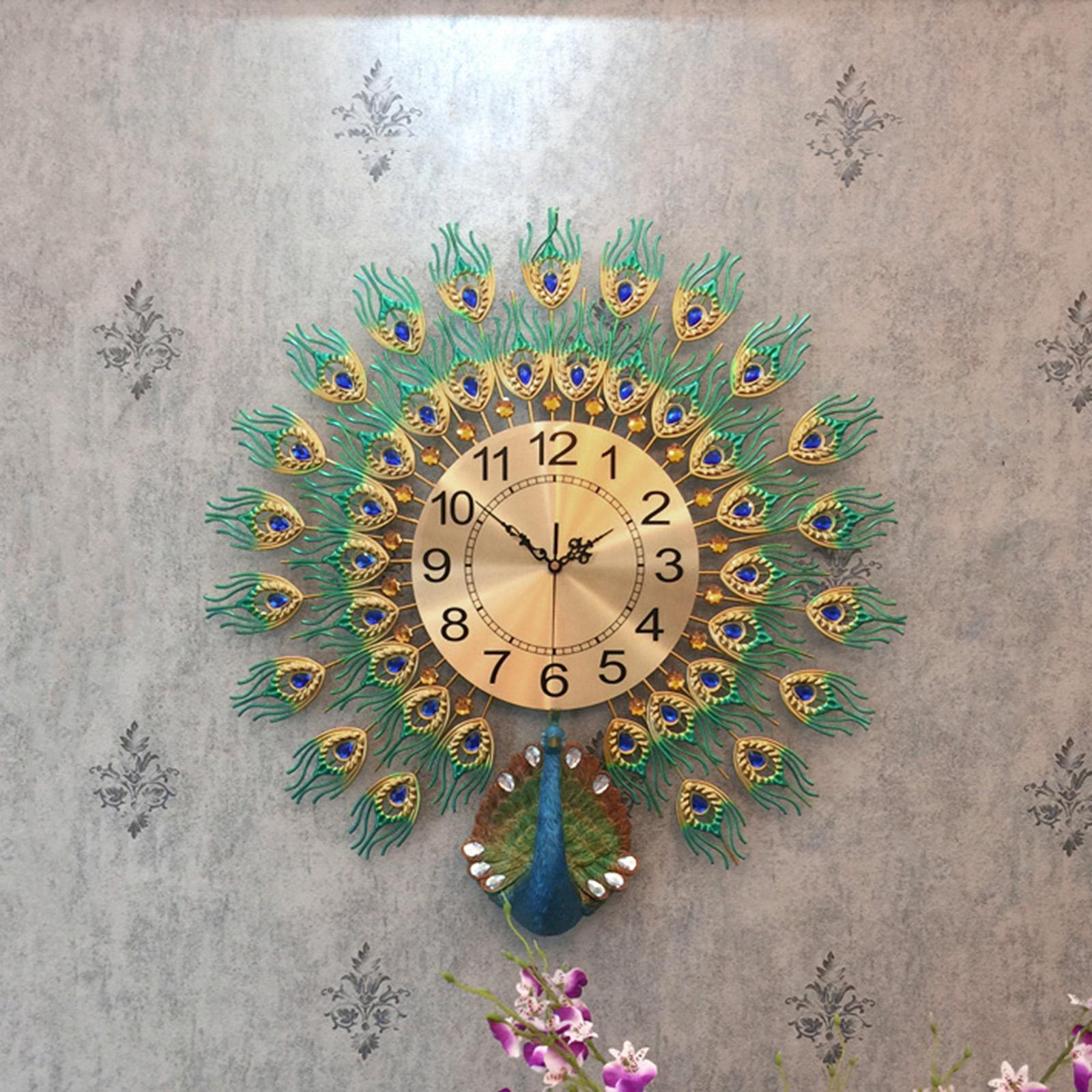 Wall Clock Hanging Clock Modern Metal Watch for Home Decor Indoor Living Room Dining Room