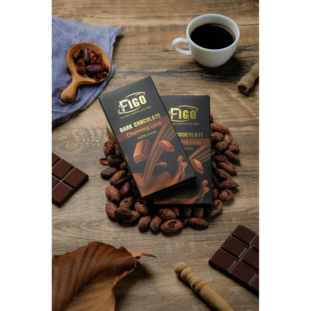 Kẹo Socola đen nguyên chất 100% cacao không đường 100g Figo