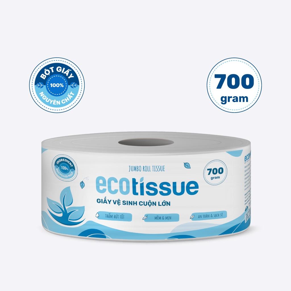 Combo 10 cuộn giấy vệ sinh giấy cuộn cao cấp Ecotissue cuộn lớn 700gr thấm hút tốt mềm mịn an toàn sạch sẽ