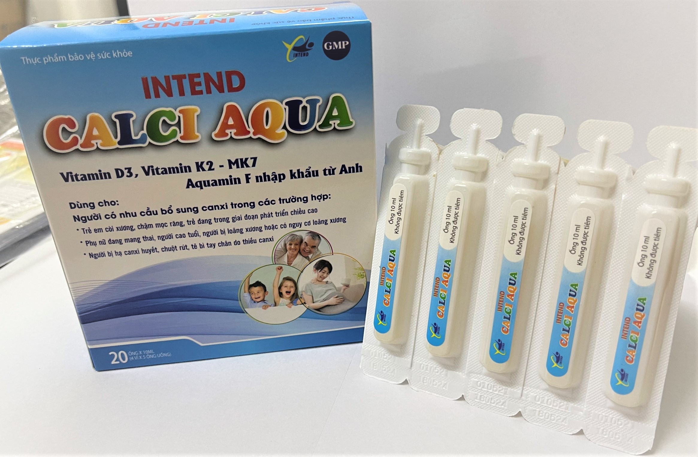 INTEND CALCI AQUA HỖ TRỢ HẤP THU CANXI, BỔ SUNG CANXI, TĂNG CHIỀU CAO, GIẢM CÒI XƯƠNG, LOÃNG XƯƠNG