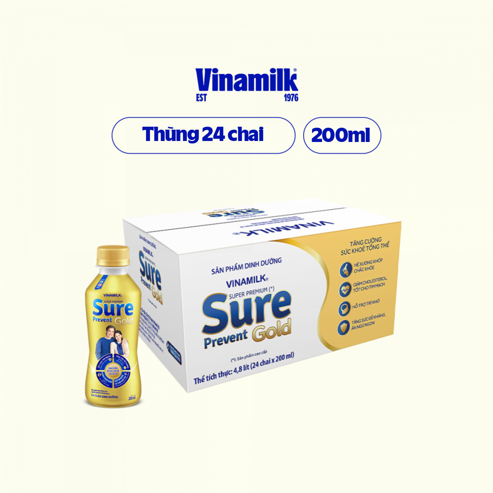 Sữa bột pha sẵn Sure Prevent Gold - Thùng 24 chai 200ml