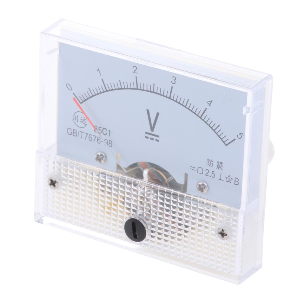 85C1 DC Rectangle Ammeter Amp Current Tester Analog Panel Voltmeter