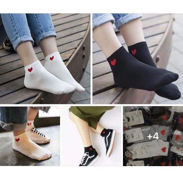 Tất Tim Cổ Ngắn Hàn Quốc 100% Cotton