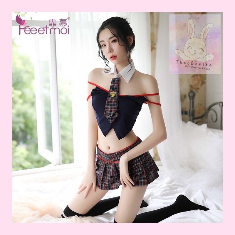 Set Nữ Sinh Hàn Quốc Đáng Yêu. SHIP HỎA TỐC TPHCM. Đồ Ngủ Cosplay Sexy. ThaoBonita T051