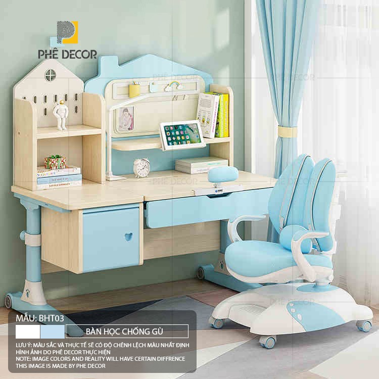 BÀN HỌC CHỐNG GÙ CHO BÉ - BHT03 - 1m2