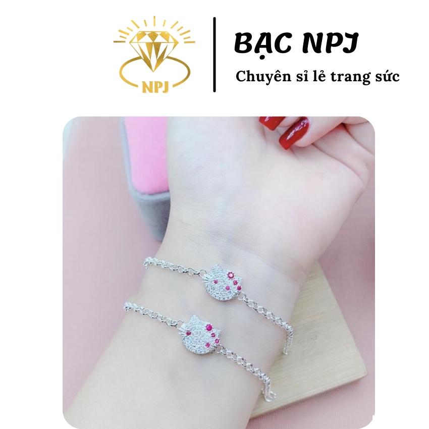 Lắc tay bạc cho bé hình mèo  HÀNG LOẠI 1  lắc tay hình Hello Kitty dễ thương xinh xắn