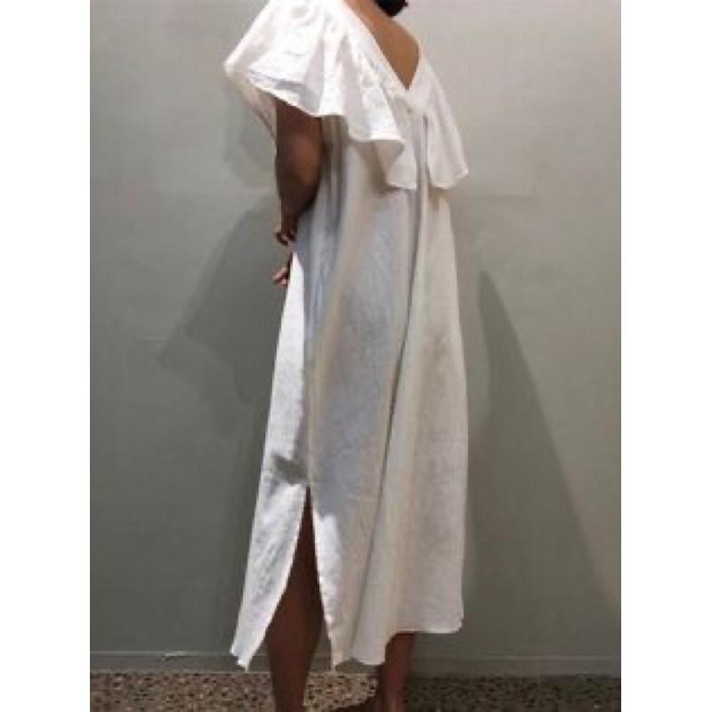 Đầm Linen bèo vai sang trọng