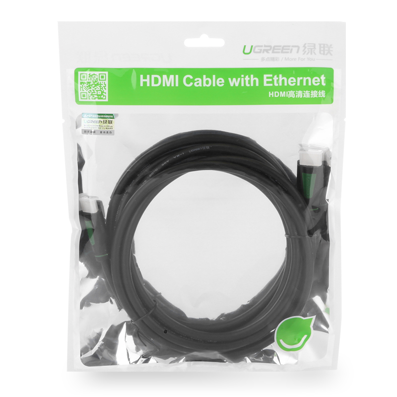 Dây HDMI 1.4 thuần đồng 19+1 dài 2M UGREEN HD101 10129 - Hàng chính hãng